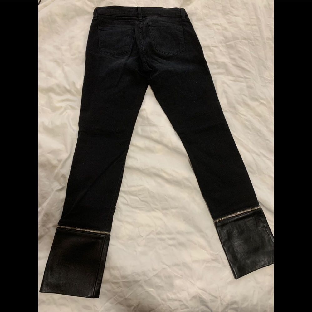 JBrand Viv Lamb Leather Bottom Skinny Blk Sz 27